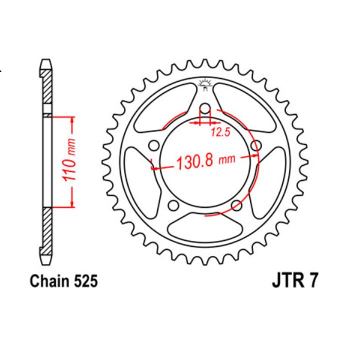 JT Sprocket Rear JTR7 45T