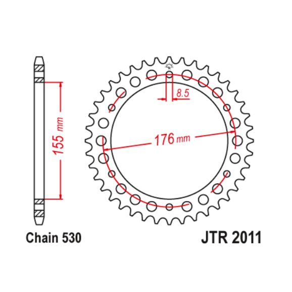 JT Sprocket Rear JTR809 53T