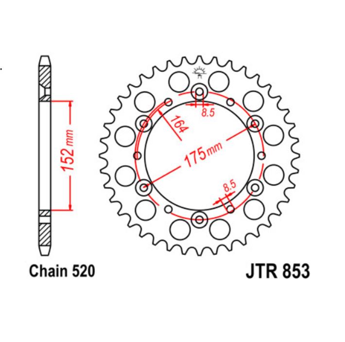 JT Sprocket Rear JTR853 40T