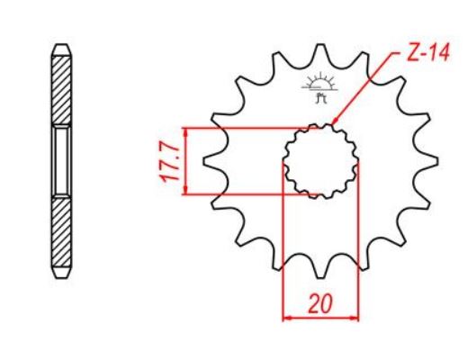 Emgo Sprocket Front Yamaha DT125/SR185 14T