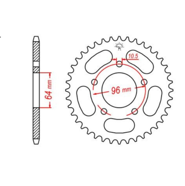 Emgo Sprocket Rear Honda CBX250/XR200