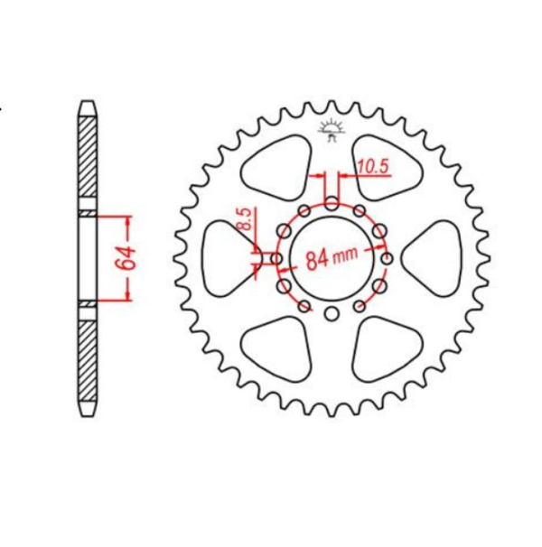 Emgo Sprocket Rear Suzuki TS185/DR200 50T