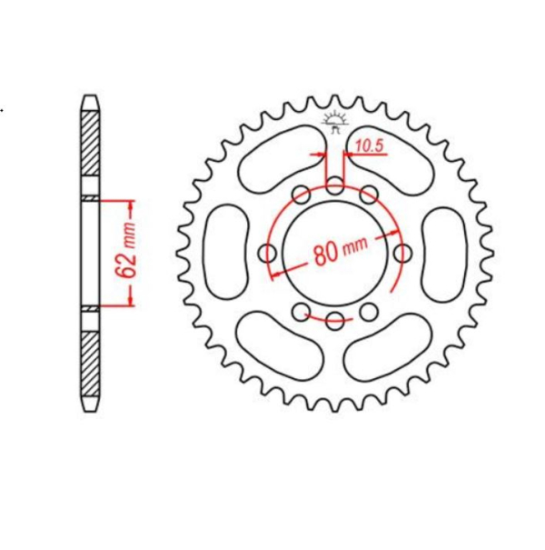 Emgo Sprocket Rear Yamaha DT125/TW200