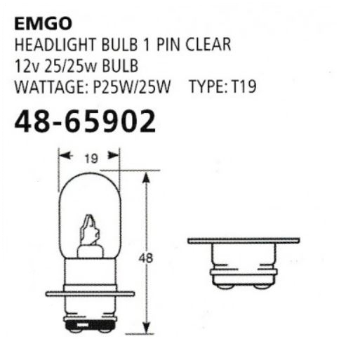 Emgo Globe 12V 25/25W T19