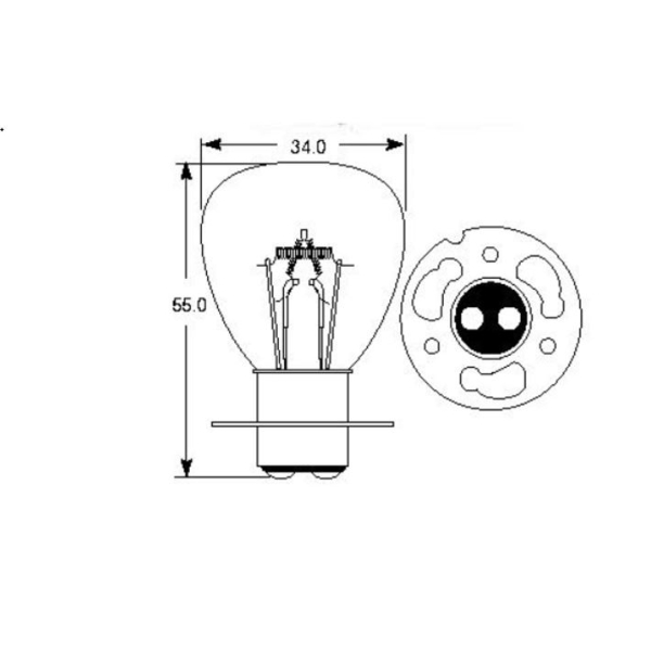 Emgo Globe 12V 35/35W 3 Hole Flange