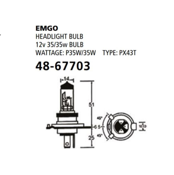 Emgo Globe 12V 35/35W HS1 PX43T