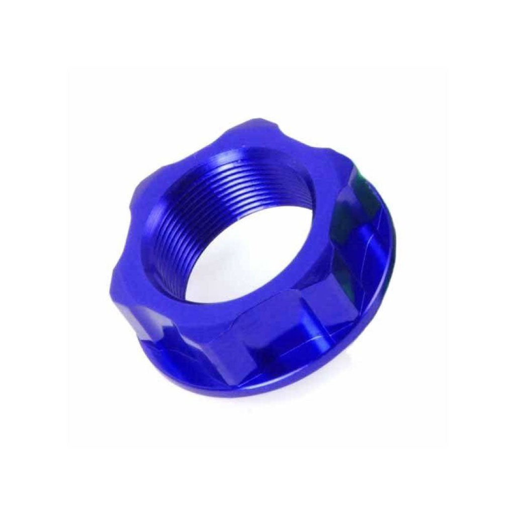 Zeta Steering Stem Nut Yamaha M22x27-P1.0 H12 Blue