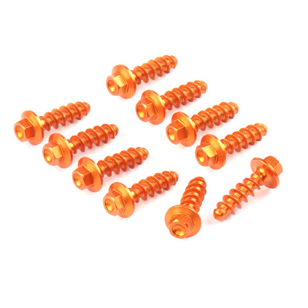 Zeta Alu Tapping Screw Bolt Set KTM Orange