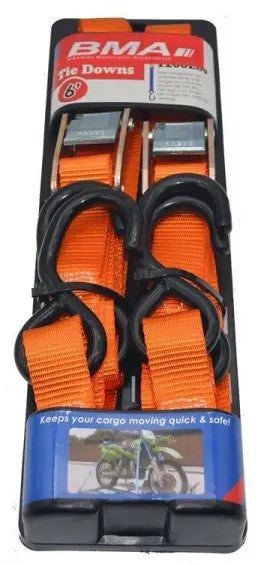 BMA Tie Down Ratchet Snaphook & Keep Orange 2pc