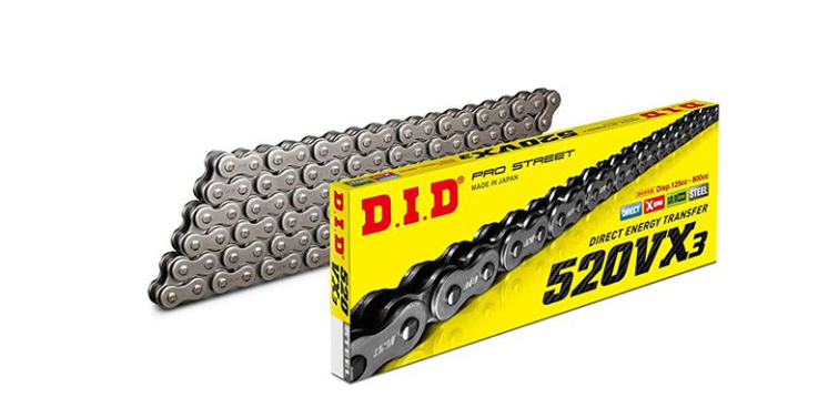 DID Chain 520 120L VX3 X-Ring Rivet Type ZB Natural