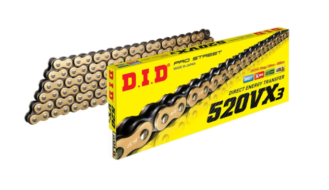 DID Chain 520 120L VX3 X-Ring Rivet Type ZB Gold/Black