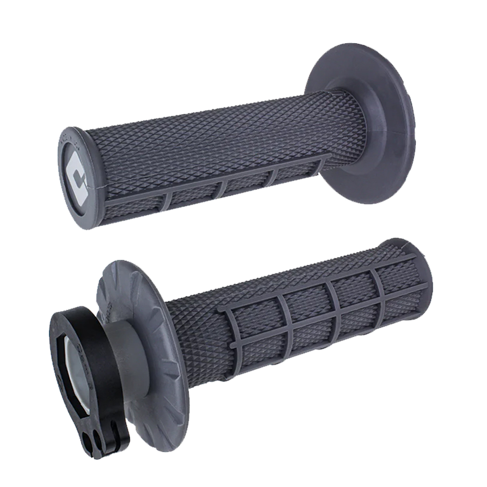 Odi Half Waffle Lock-On MX Grips Graphite Grey