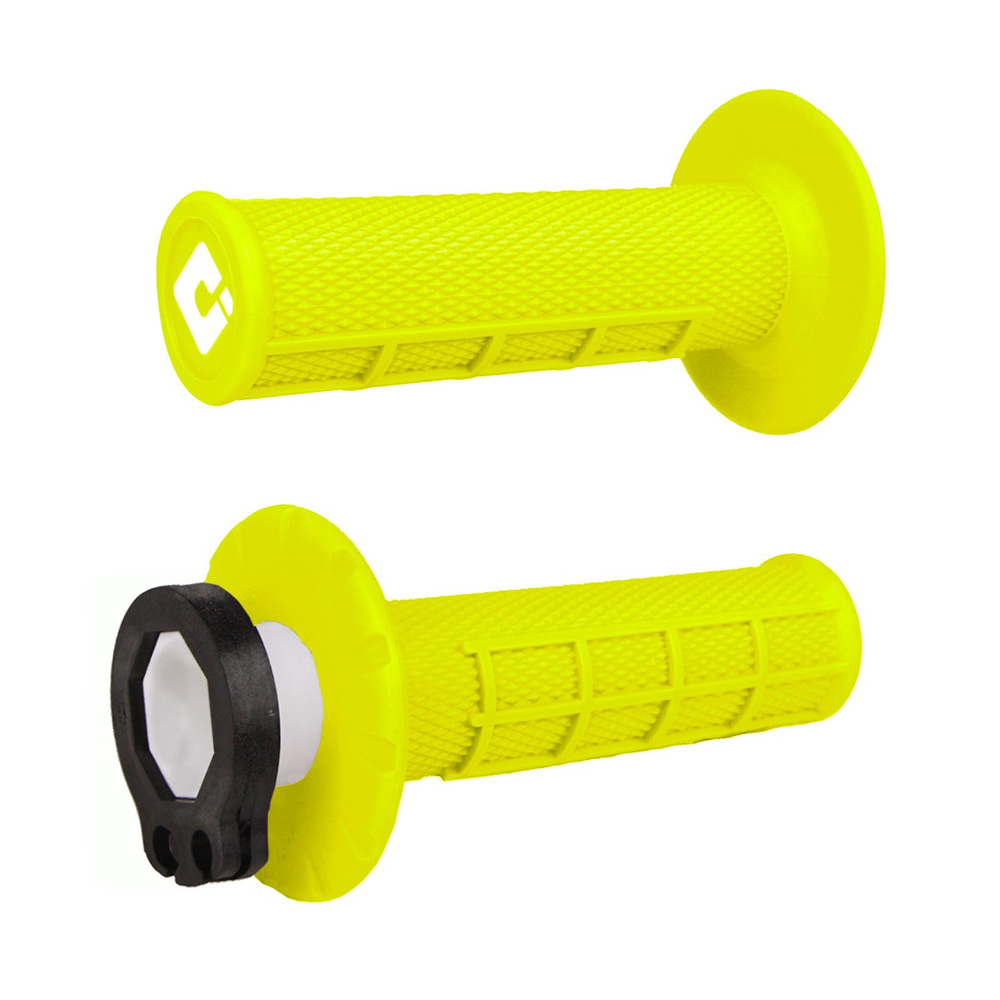 Odi Half Waffle Lock-On MX Grips Flo Yellow