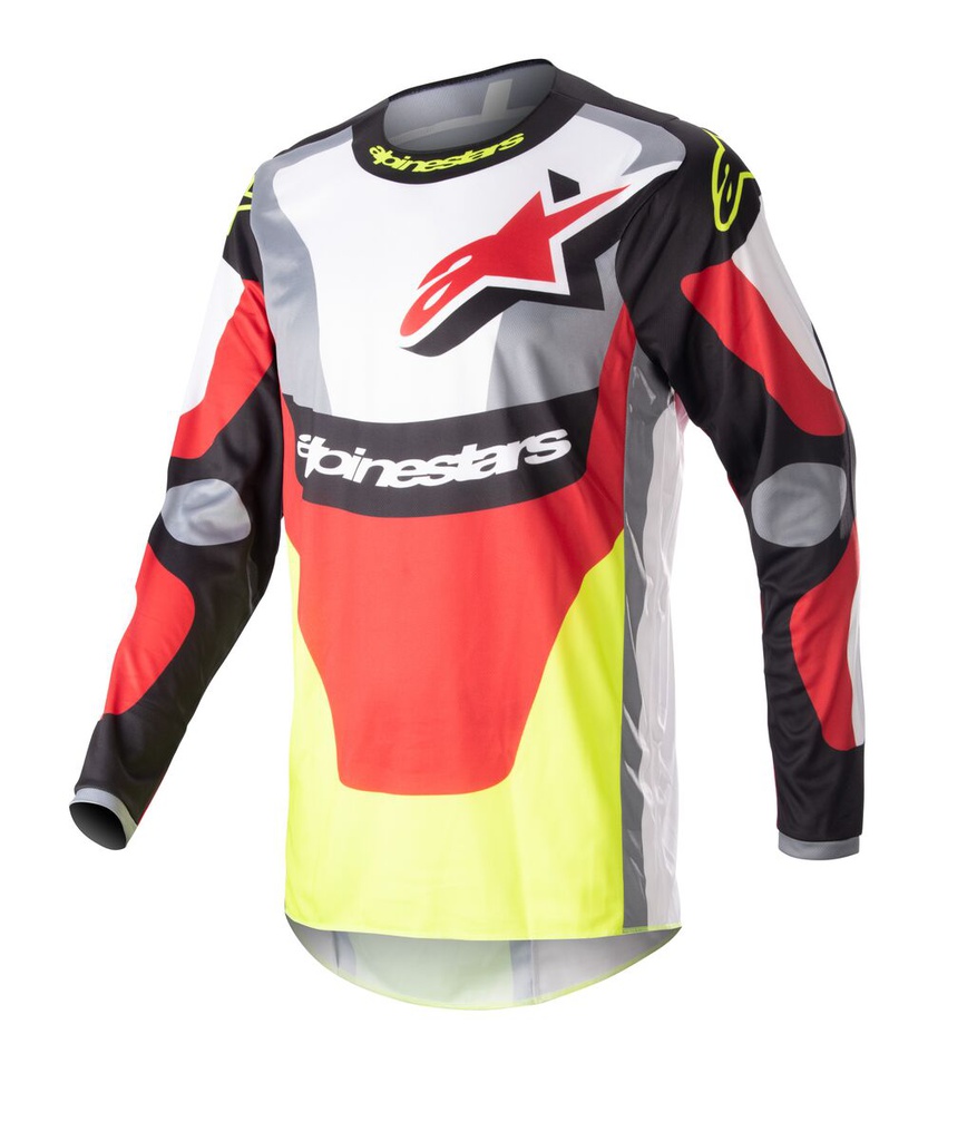 Alpinestars Fluid Agent Jersey Black/Mars Red/Yellow Fluo