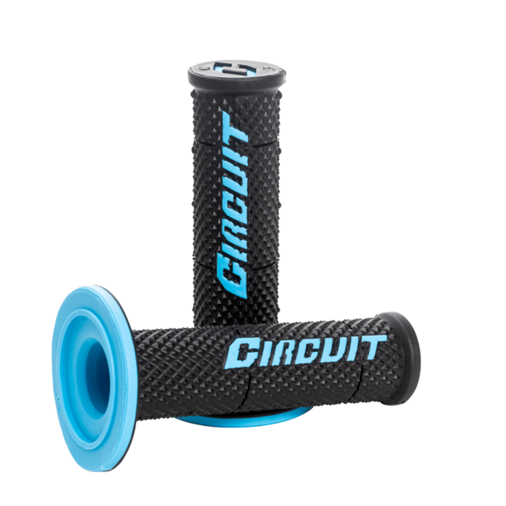 Circuit V Racing MX Grips Closed Black/Flo Blue