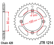 JT Sprocket Rear JTR1214 38T