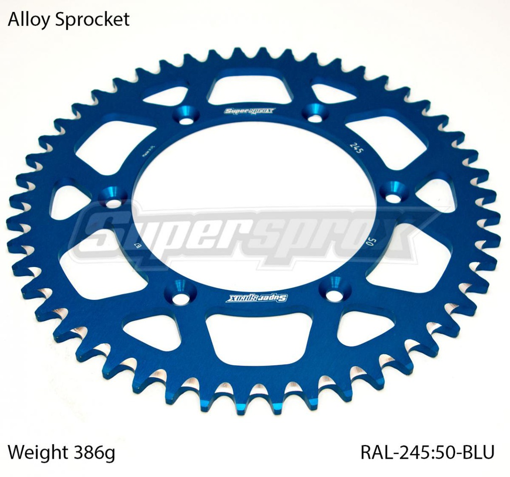 Supersprox Aluminium Rear Sprocket 50T Blue WR|YZ|F 125/250/450 '97