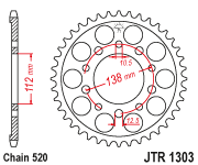 JT Sprocket Rear JTR1303 43T