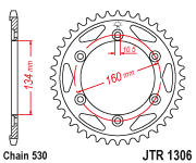 JT Sprocket Rear JTR1306 40T