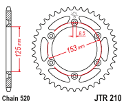 JT Sprocket Rear JTR210 47T