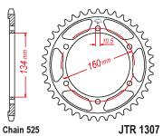 JT Sprocket Rear JTR1307 45T