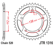 JT Sprocket Rear JTR1316 39T