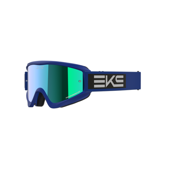 EKS Brand GOX Flat Out Blue Mirror Goggles Blue/Black