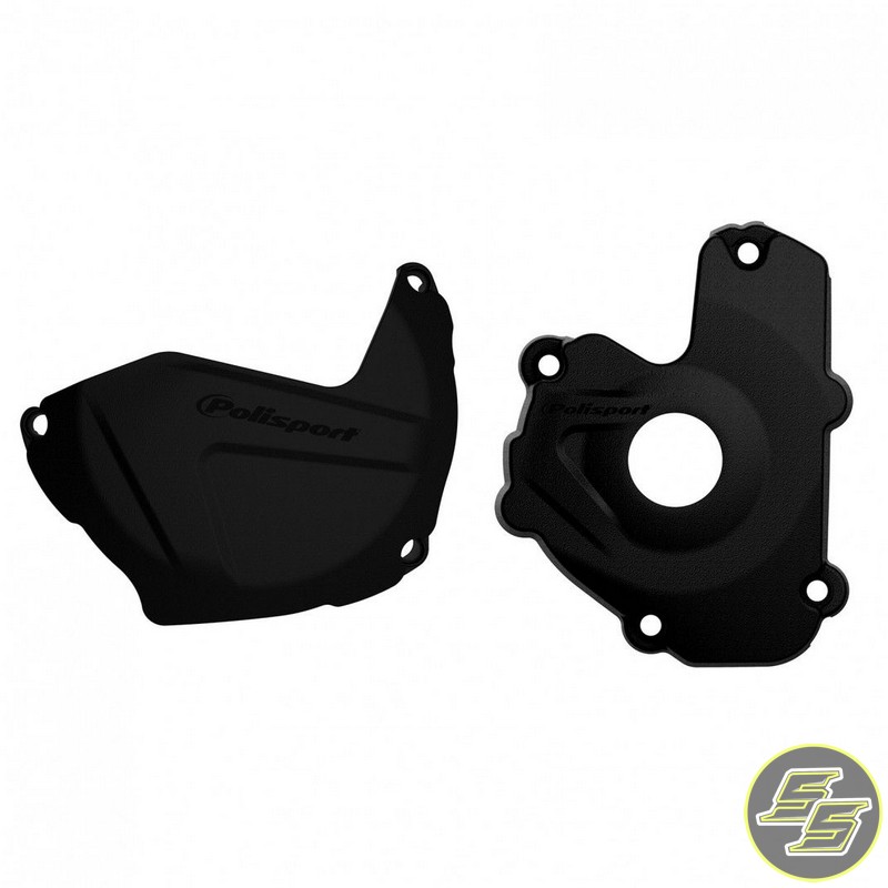 Polisport Clutch & Ignition Cover Protector Kit Kawasaki KX250F '13-16 Black