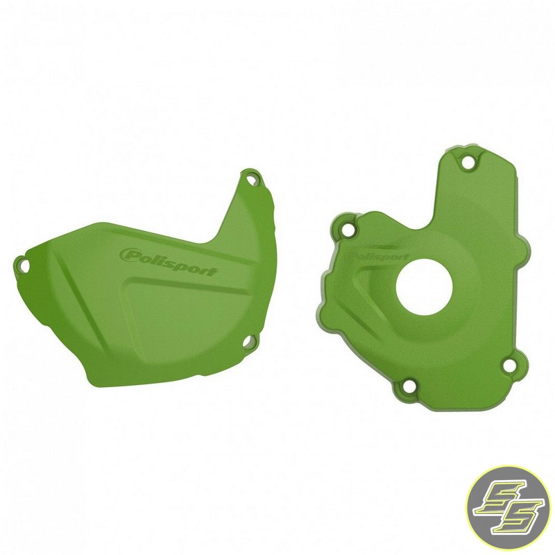 Polisport Clutch & Ignition Cover Protector Kit Kawasaki KX250F '13-16 Green