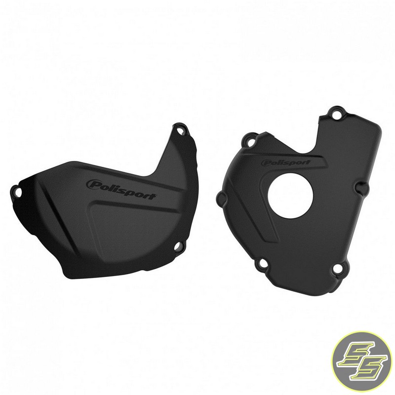 Polisport Clutch & Ignition Cover Protector Kit Kawasaki KX250F '17-21 Black