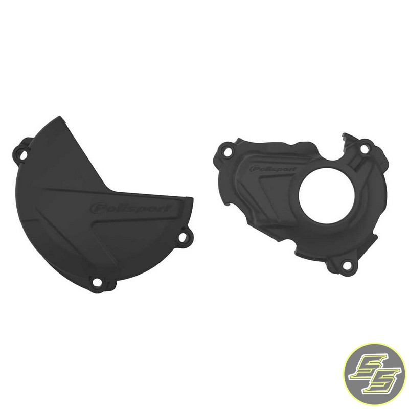 Polisport Clutch & Ignition Cover Protector Kit Yamaha YZ|WR 250F '19-21 Black