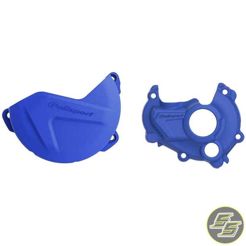 Polisport Clutch & Ignition Cover Protector Kit Yamaha YZ250F '14-18 Blue