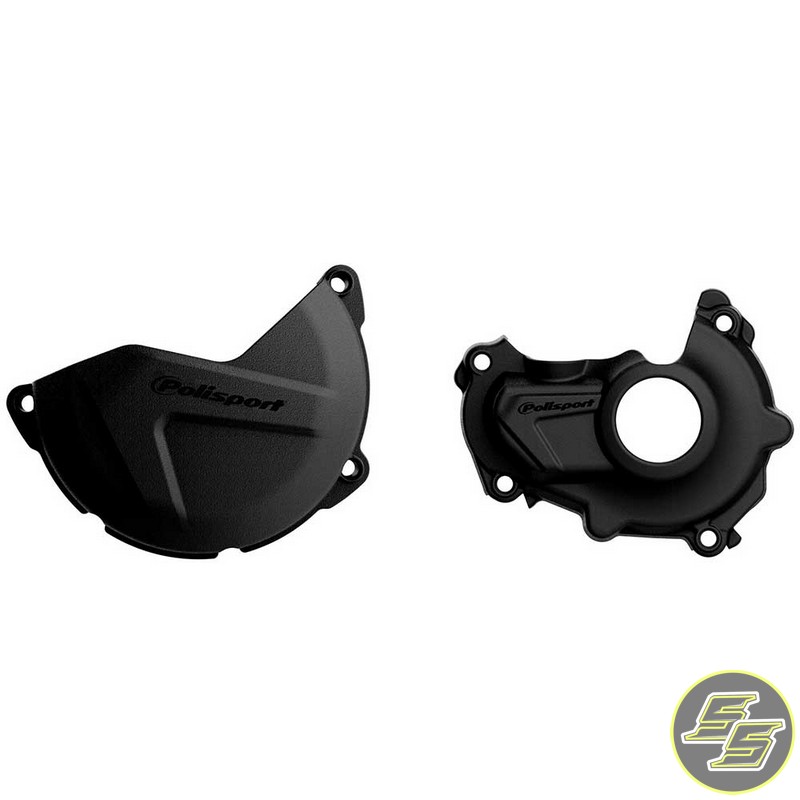 Polisport Clutch & Ignition Cover Protector Kit Yamaha YZ450F '14-17 Black