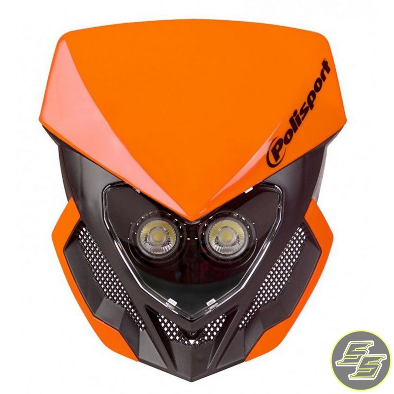 Polisport Lookos Evo Headlight w Battery Orange/Black