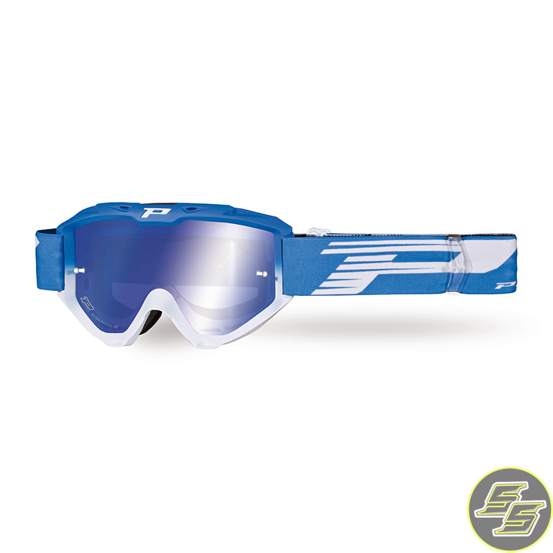 Progrip Goggle Riot FL Blue/White w Mirror Lens