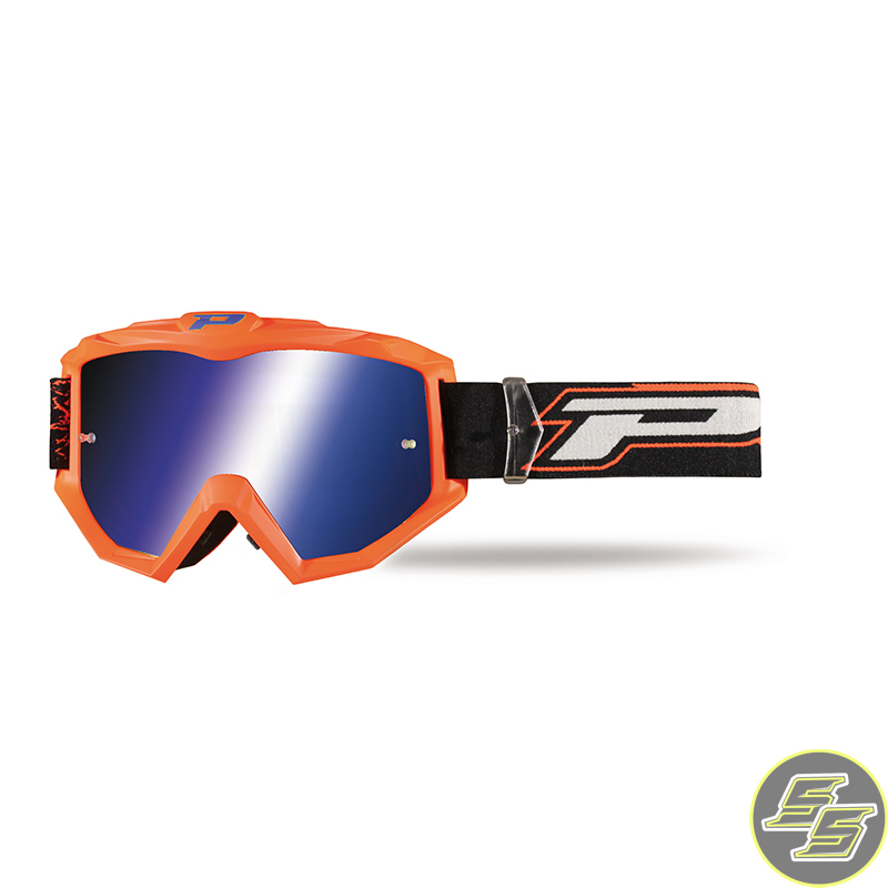 Progrip Goggle Shiny Side FL Orange/Blue w Mirror Lens