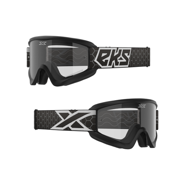 EKS Brand Flat Out Clear Goggle Black