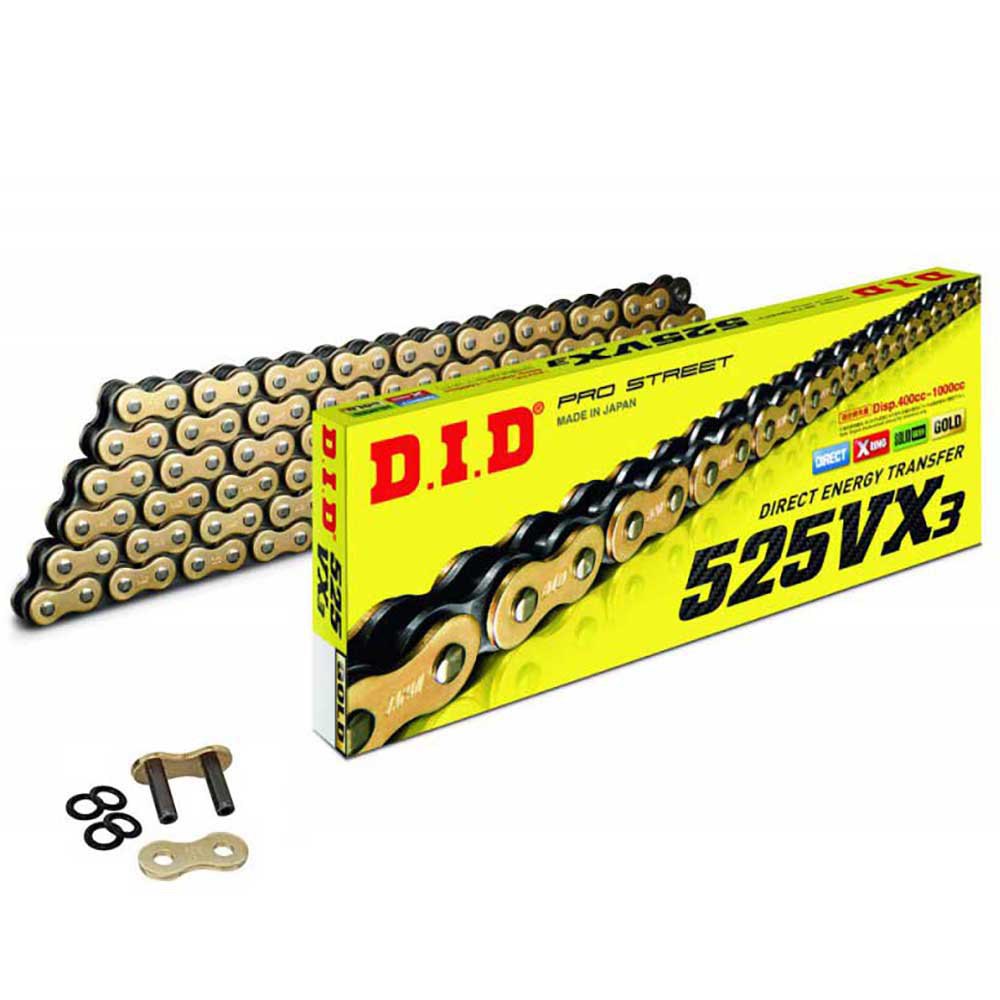 DID Chain 525 120L VX3 X-Ring Rivet Type ZB Gold/Black