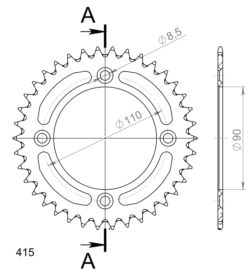 Supersprox Aluminium Sprocket  KTM50 14-20' Rear 39T Silver