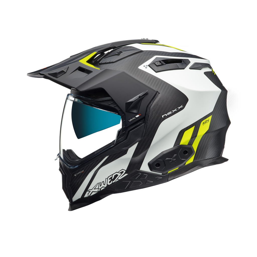 Nexx X.WED2 Carbon Vaal Adventure Helmet Matt White/Neon