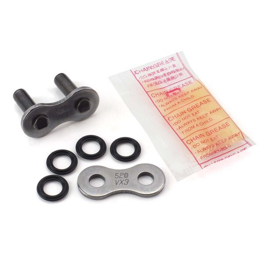 [DID-520VX3ZJ] DID Chain Masterlink 520 VX3 Rivet Type X-Ring Natural