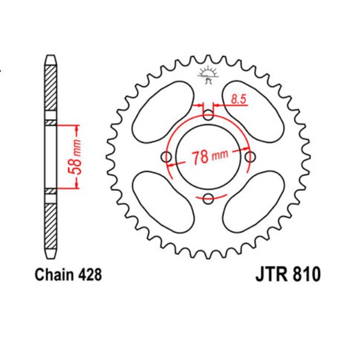 [CHT-0810-43] Chiaravalli Sprocket Rear CHT810 43T