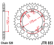 [JT-JTR853-49] JT Sprocket Rear JTR853 49T