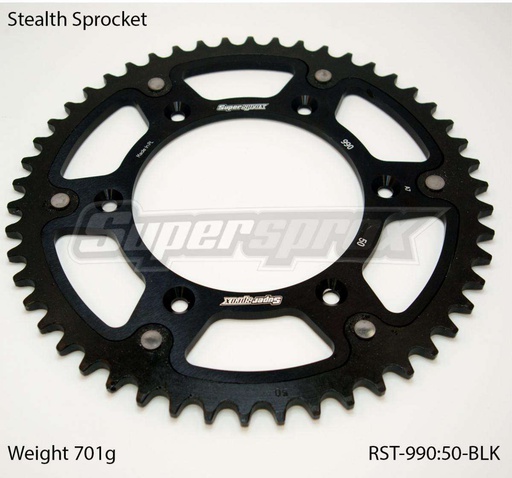 [SSX-RST-990-50-BLK] Supersprox Stealth Rear Sprocket 50T Black KTM|HSQ  125-701cc