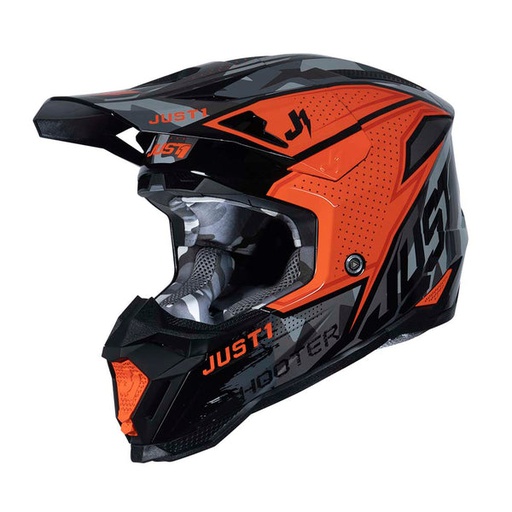 [J1-J4005STRCOBK] Just1 MX Helmet J40 Shooter Camo Gloss Orange/Black