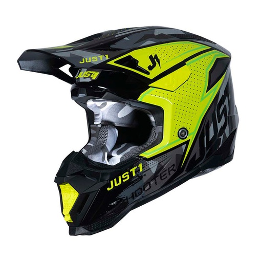 [J1-J4005STRCYFBK] Just1 MX Helmet J40 Shooter  Gloss Yellow/Black