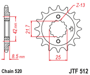 [JT-JTF512.17] JT Sprocket Front JTF512 17T