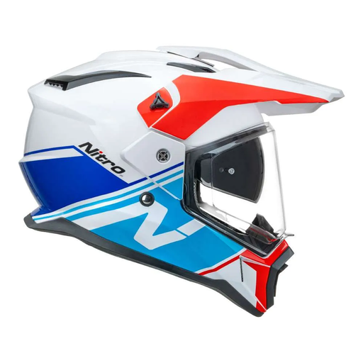 [NIH-ADVWRBLB] Nitro Helmet Adventura White/Red/Blue/Light Blue