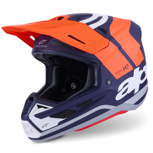 [ALP-ASH8301726/408] Alpinestars Supertech M7 Core Helmet Orange/Blue Matte ECE06