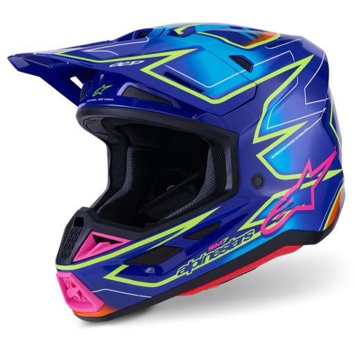 [ALP-ASH8302526/7254] Alpinestars Supertech M7 Cast Helmet Blue/Pink/Yellow Fluo ECE06